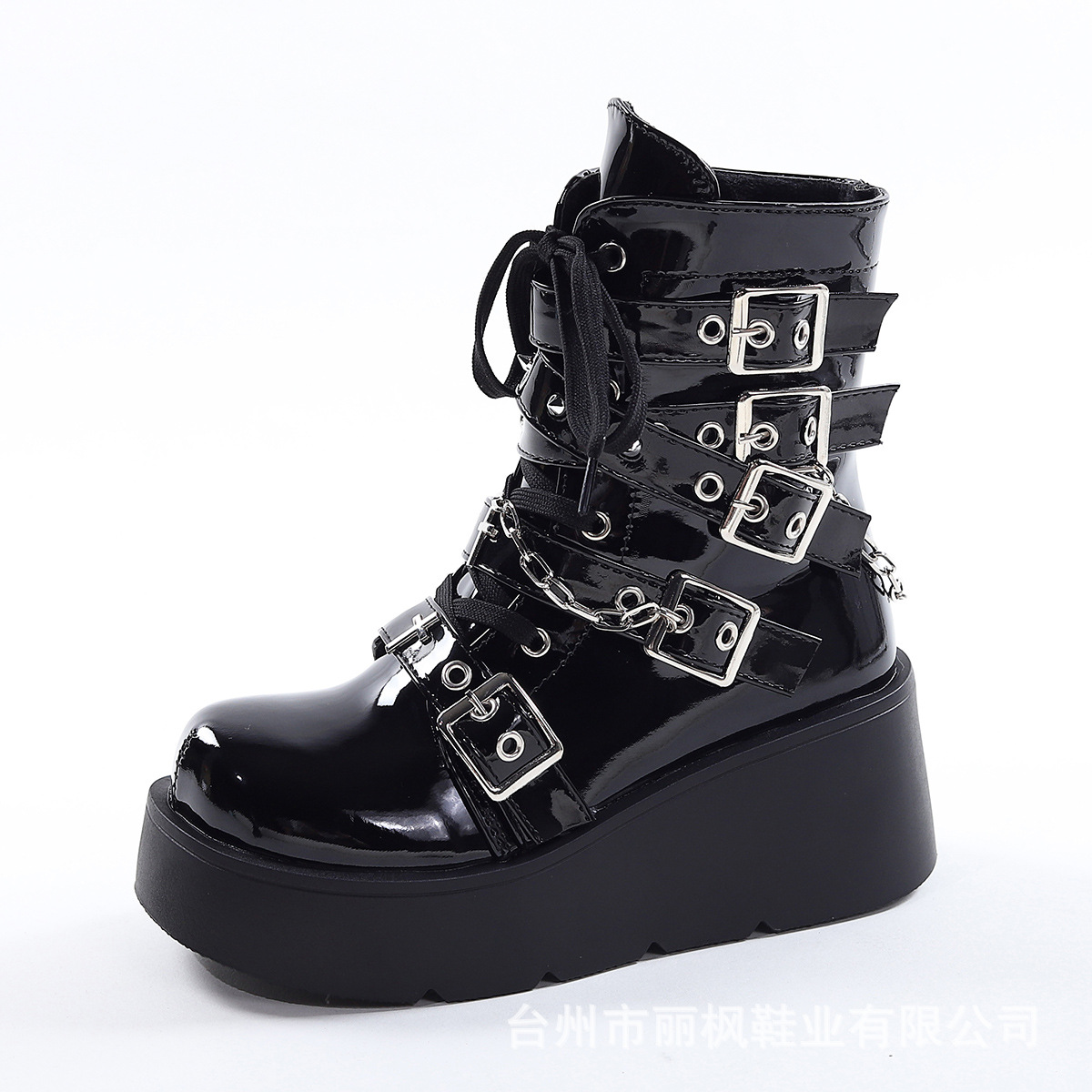 Metal Chain Patent Leather Pun - Motorcycle Chain 评论和价格