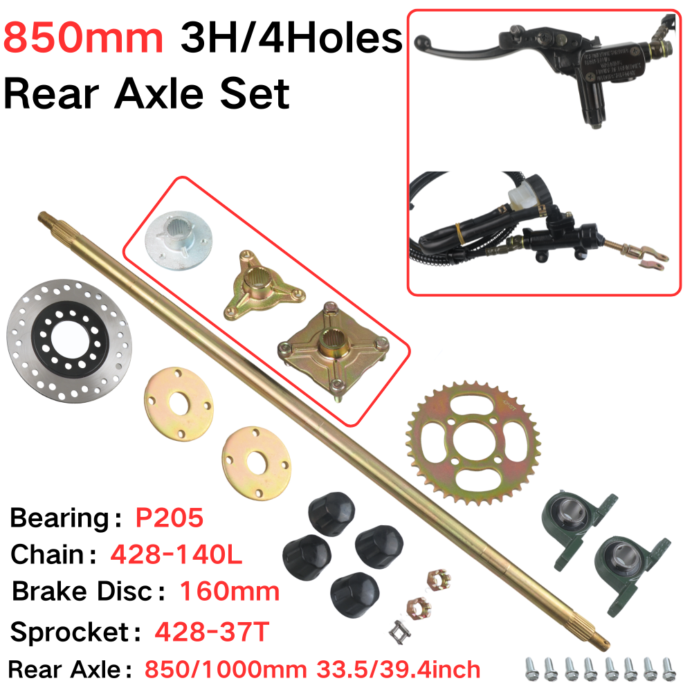 850Mm Rear Axle Complete Set W - Sprocket Chain 评论和价格