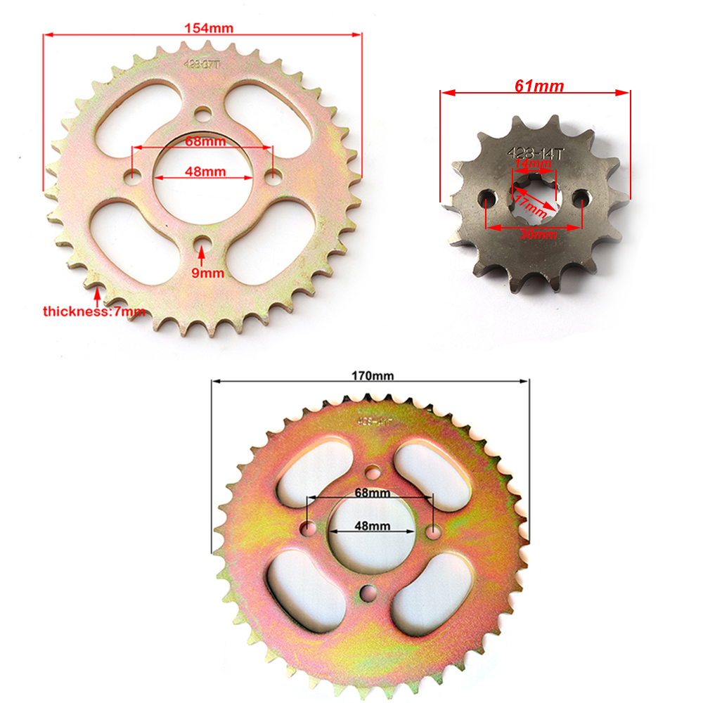 ATV 428 Front Rear Sprocket 11 - 428 Chain 评论和价格